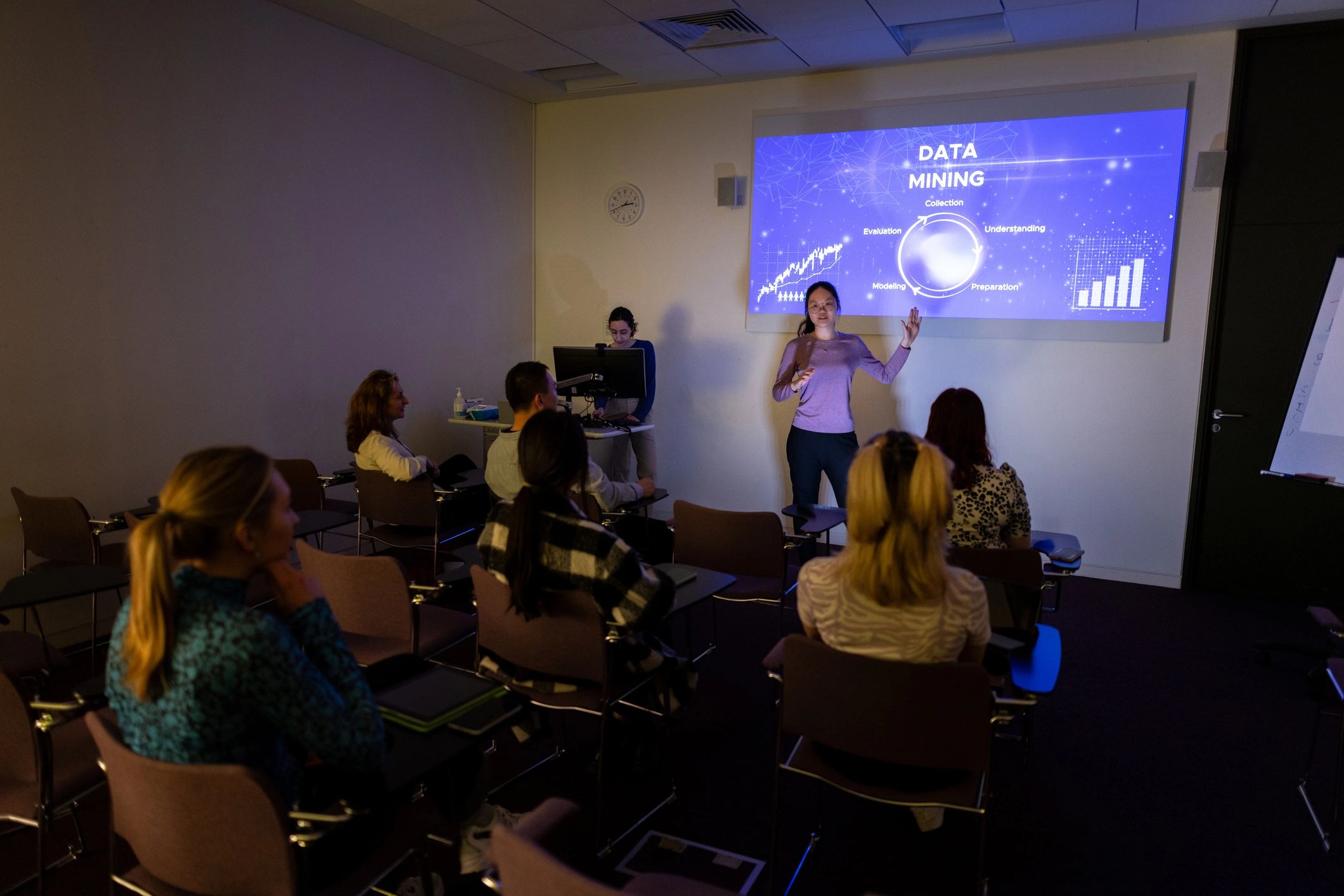 Students presenting data mining concepts